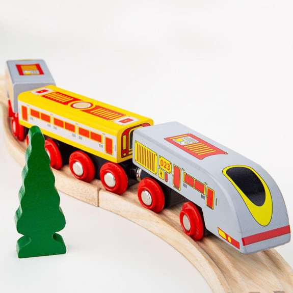 Rychlík Eurostar + 3 koleje Bigjigs Rail