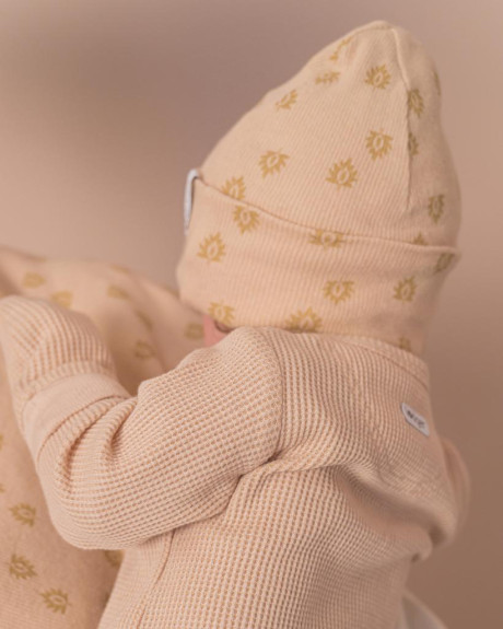 Čepička Beanie Print Rib LODGER - Linen