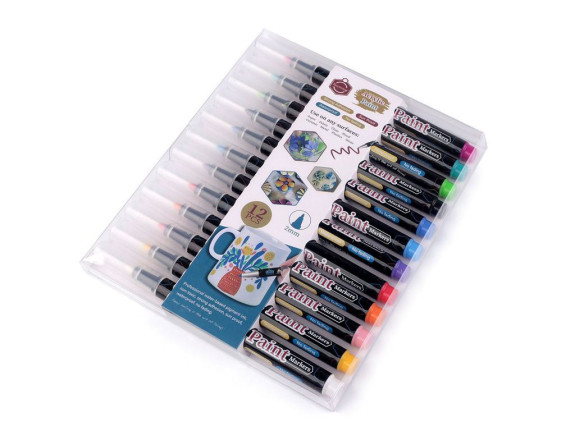 Kreativní akrylový fix/popisovač sada 12 ks, 2 mm