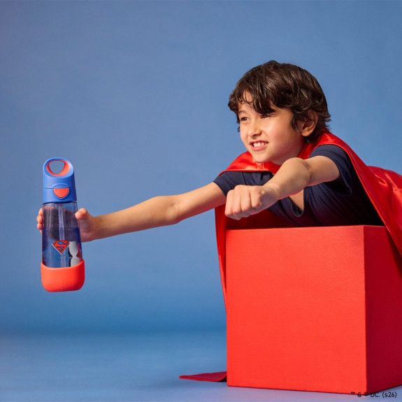 Láhev na pití s brčkem 600 ml Superman B.Box