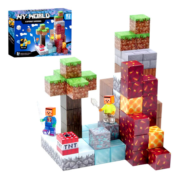 Magnetická stavebnice Minecraft Diamond Lava TNT 87 ks