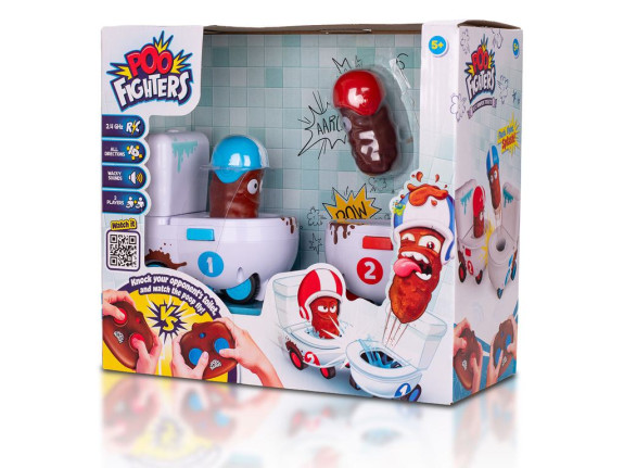 Poo Fighters R/C souboj záchodů 2 ks 12 cm 2,4 GHz plná funkce na baterie