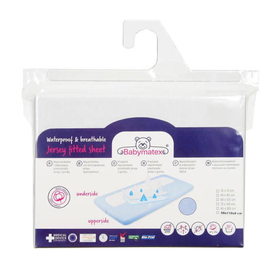 Nepromokavé prostěradlo jersey 70 x 140 cm Babymatex