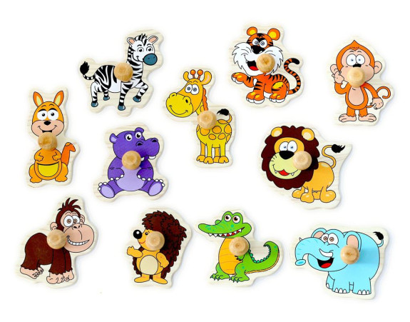 Dřevěné puzzle Safari 11 dílků 2Kids Toys
