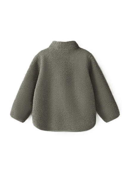Fleecová bunda Theo Vetiver Green Leokid