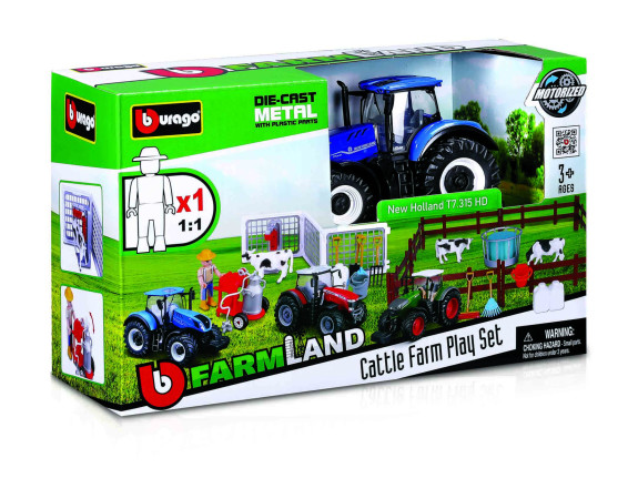 Bburago Farmland Kravská Farma s traktorom
