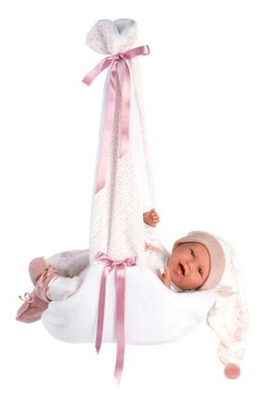 Obleček pro panenku New Born velikosti 40-42 cm s nosítkem přes rameno Llorens