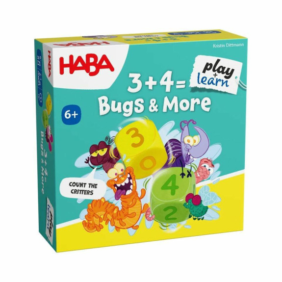 Play&Learn Vzdělávací mini hra 3+4 brouci od 6 let Haba