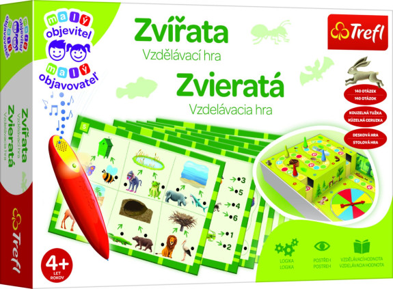 Malý objevitel Zvířata + kouzelná tužka edukační společenská hra Trefl