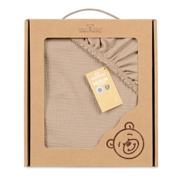 Mušelínové prostěradlo s gumou 60 x 120 cm BabyMatex