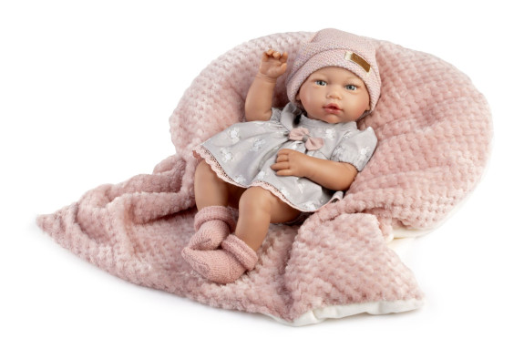 New Born holčička - realistická panenka miminko s celovinylovým tělem 853 - 38 cm Guca