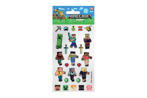 Samolepky Minecraft třpytivé 25 ks 
