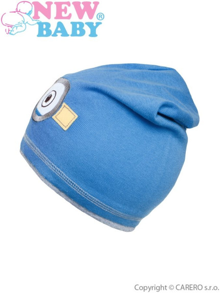 Podzimní dětská čepička New Baby mimoň světle modrá vel. 110