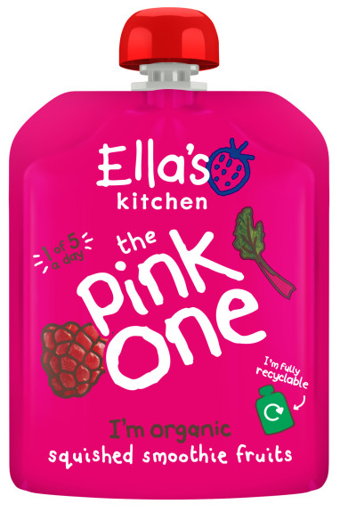 BIO PINK ONE ovocné smoothie s rebarborou 90 g Ella's Kitchen