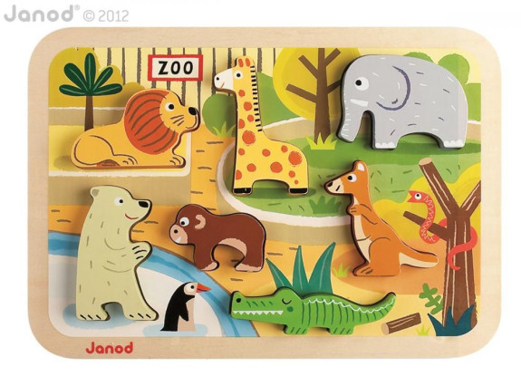 Dřevěné vkládací puzzle pro nejmenší Chunky Janod