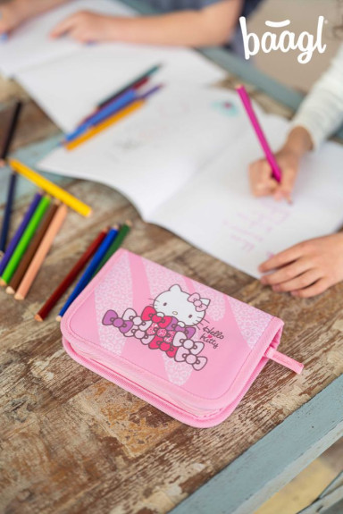 Školní penál jednopatrový Hello Kitty Sweet Leopard GRS Baagl