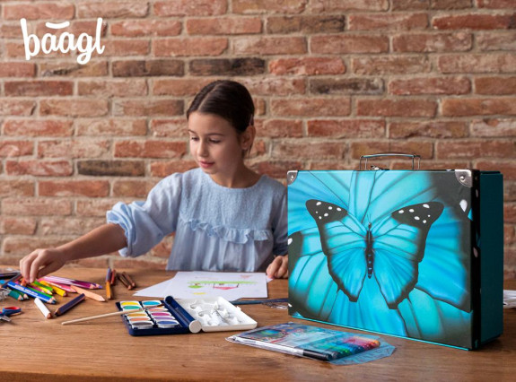 Skládací školní kufřík Butterfly s kováním Baagl