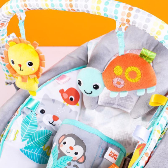 Lehátko vibrující s melodií Whimsical Wild 0 m+ do 9 kg 2019 Bright Starts