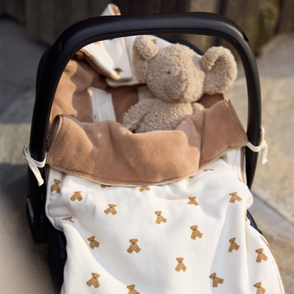 Fusak do autosedačky Mini Teddy Bear Waffle Jollein