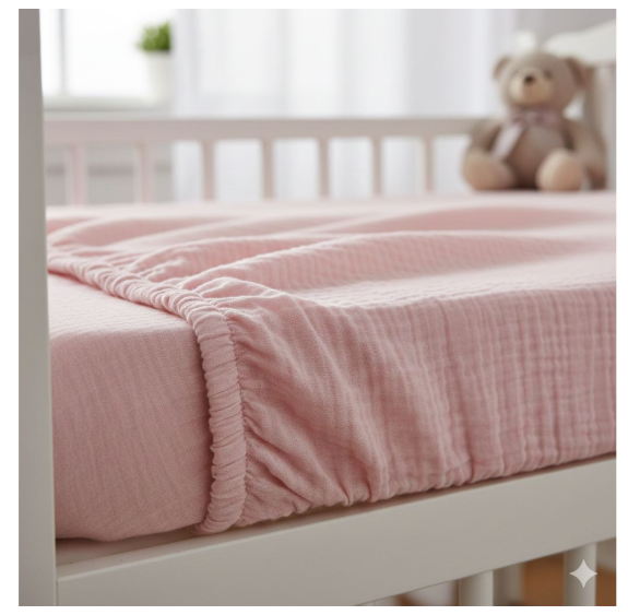 Mušelínové prostěradlo do postýlky 60x120 cm Prem
