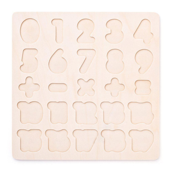 Puzzle - číslice na desce Woody