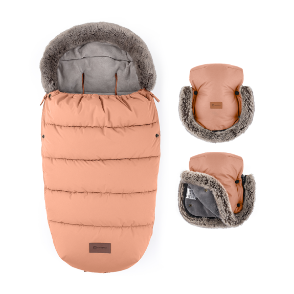 Set zimní fusak Comfy 4 v 1 + rukavice na kočárek Furry Petite & Mars
