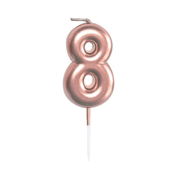 Svíčka dortová rose gold 5 cm