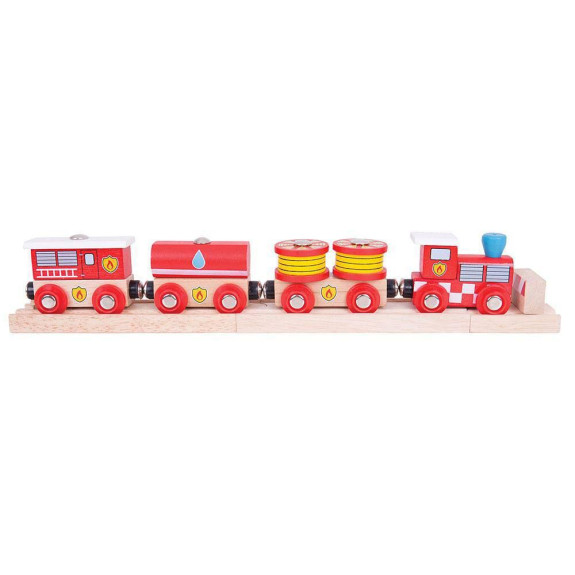Hasičský vlak + 3 koleje Bigjigs Rail