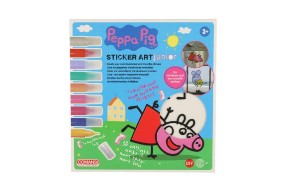 Okenní samolepky a omalovánky Peppa Pig s barvami