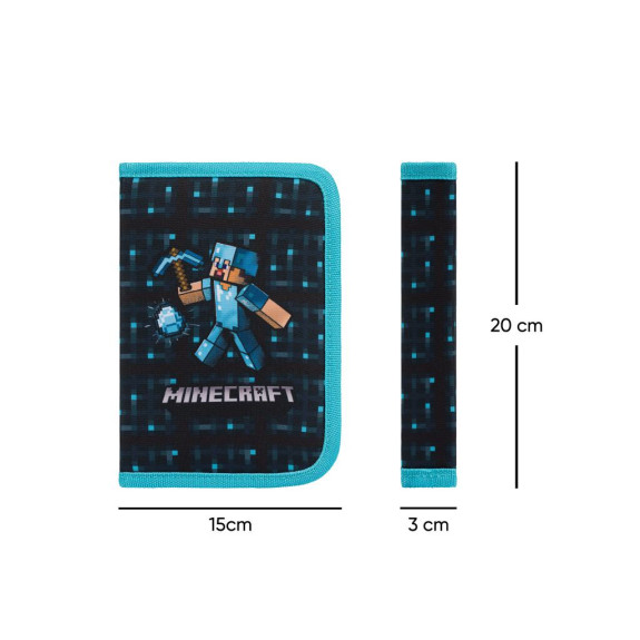 Školní penál jednopatrový Minecraft Blue Axe Baagl