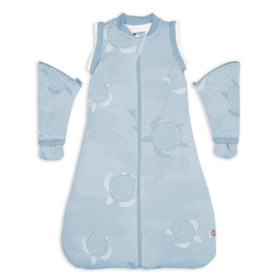 Spací pytel s rukávy Lodger Matcha Blue Fogg
