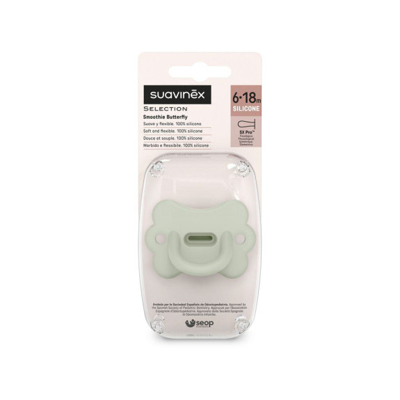 Šidítko fyziologické silikon Butterfly 6-18 m SX PRO Colour Essence Suavinex