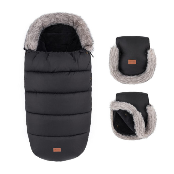 Set zimní fusak Comfy 4 v 1 + rukavice na kočárek Furry Petite & Mars