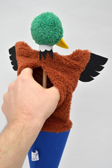 Kornoutový maňásek Kačer 53 cm 3v1