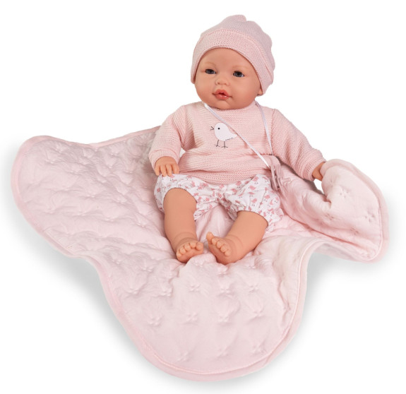 Mrkací miminko se zvuky a měkkým látkovým tělem 37 cm Bimba 14365 Antonio Juan