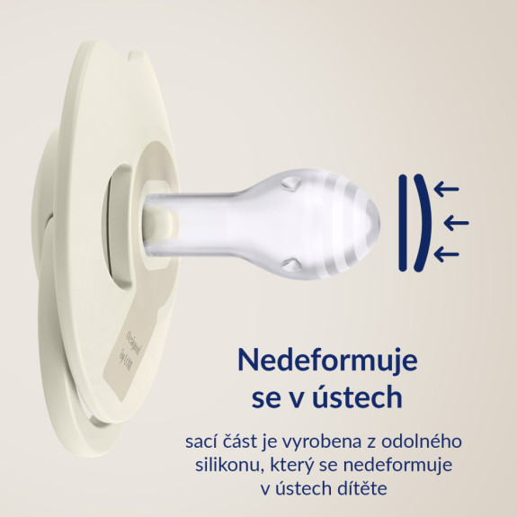 Dudlík svítící silikonový dynamický Prime 18 m+ 2 ks Ivory/Blush Lovi