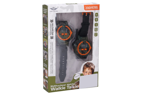 Hodinky a vysílačka walkie-talkie set 9x6 cm