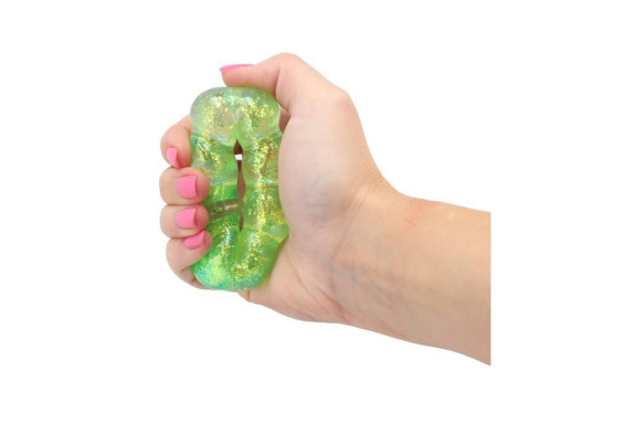 Náramek antistresový mačkací třpytivý natahovací silikon 8 cm