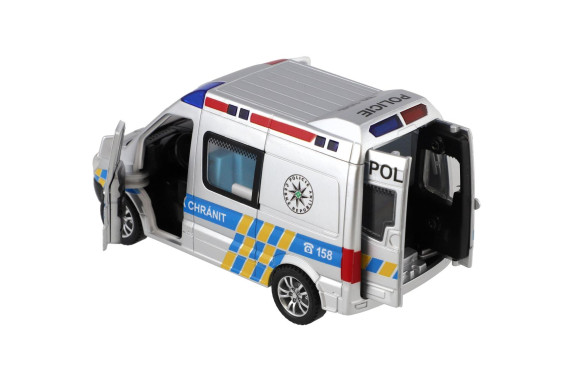 Auto policie 15 cm se zvukem a světlem na setrvačník