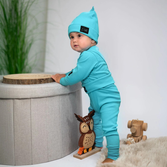 Rostoucí body žebrované Turquoise - tyrkysová Esito