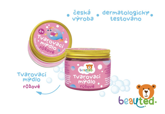 Tvarovací mýdlo růžové beauted v uzavíratelné dóze