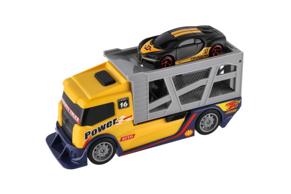 Auto kamion přepravník + plastové auto 15 cm na volný chod