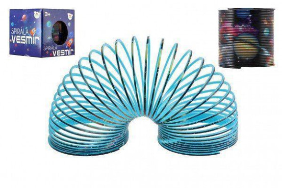 Spirála/pružina vesmír plast průměr 6,5 cm