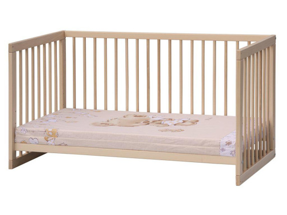 Dětská postýlka Scarlett Kombi s vyndavacími příčkami buk - přírodní 120 x 60 cm