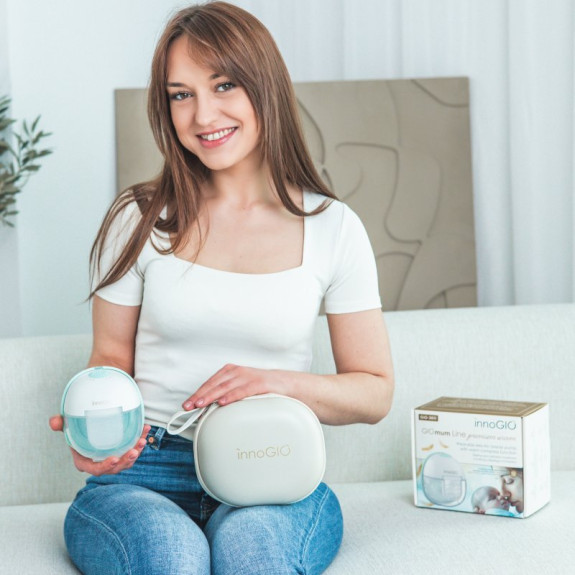 Přenosná elektrická odsávačka mateřského mléka GIOmum Line Premium Warm Single innoGIO