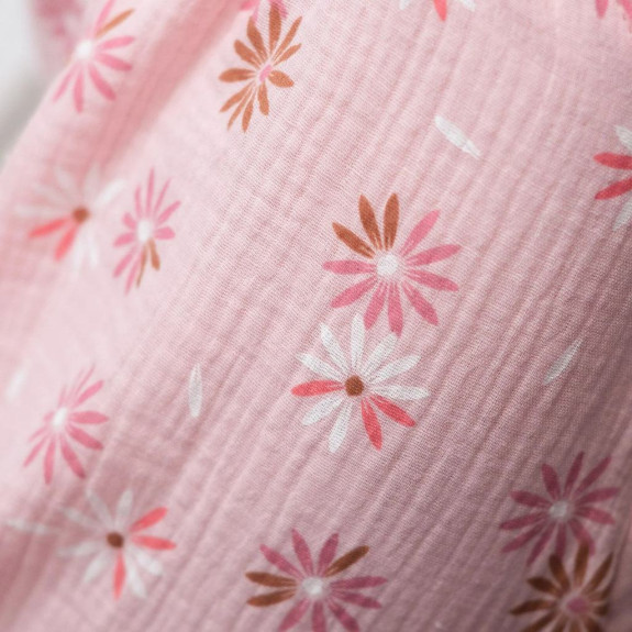 Dívčí mušelínové šaty Flower pink Esito