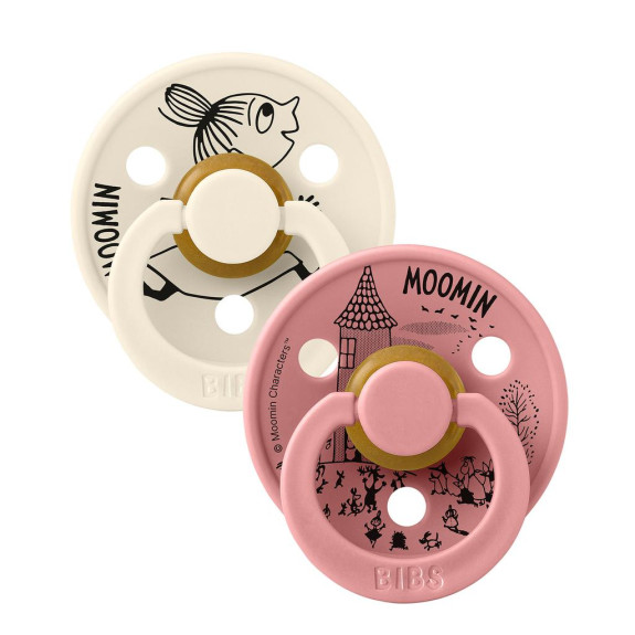 Dudlíky Moomin Colour kaučuk 6-18 m 2 ks Bibs 