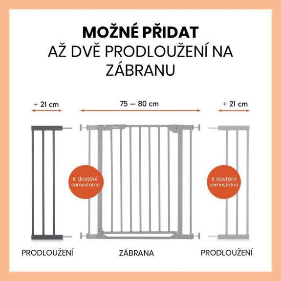 Zábrana Open N Stop 2 rozšíření o 21 cm Hauck