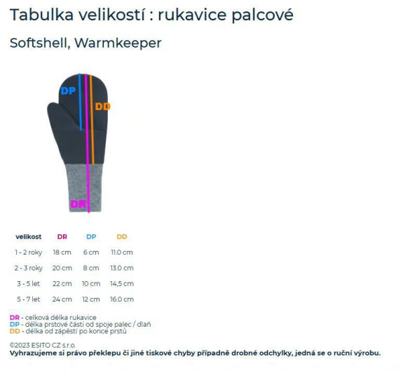 Palcové rukavice zateplené Warmkeeper Zoe Paris blue Esito