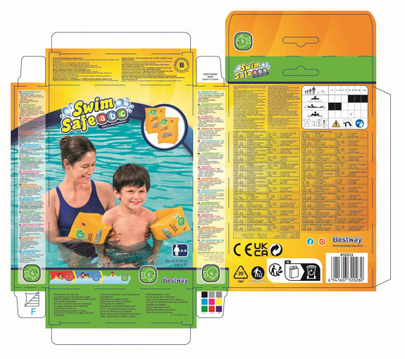 Nafukovací rukávky Step C Wondersplash S-M 25 x 15 cm Bestway